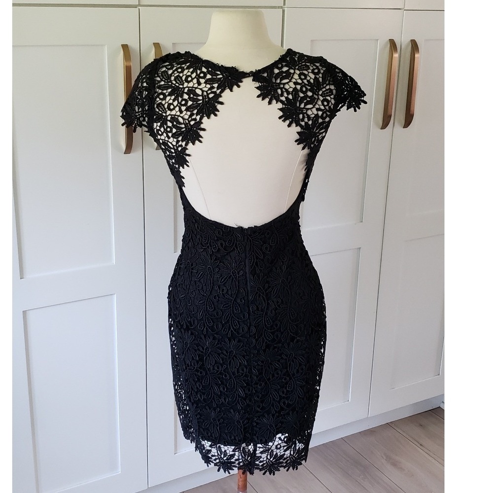 Akira Chicago Lace Dress Womens Small Black Label Open Back Bodycon Cocktail USA